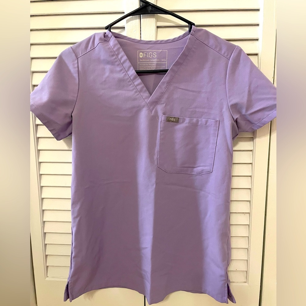 Purple figs scrub top.